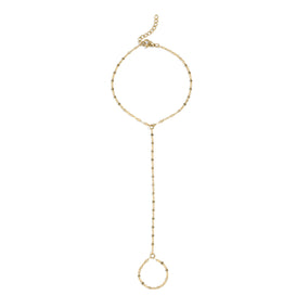 7.5" + 1" 18 Karat Gold PVD Stainless Steel Coffee Hand Chain