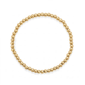 7.5" 4mm 18 Karat Gold PVD Stainless Steel Bead Stretch Bracelet