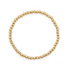 7.5" 4mm 18 Karat Gold PVD Stainless Steel Bead Stretch Bracelet