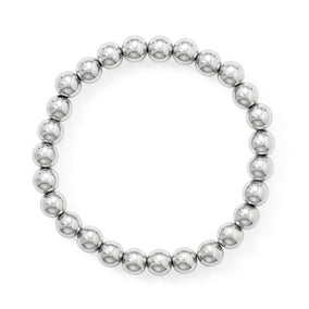 8" 8mm Stainless Steel Bead Stretch Bracelet