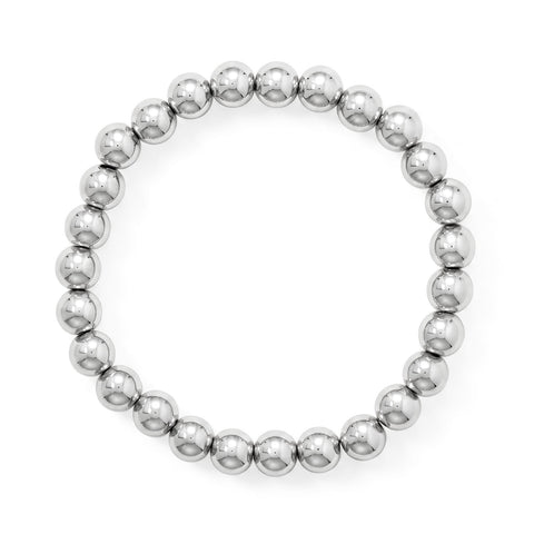 8" 8mm Stainless Steel Bead Stretch Bracelet
