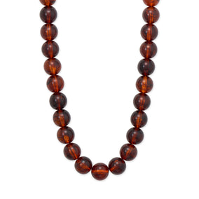 16" + 3" Marbled Brown Acrylic Bead Fashion Necklace