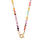 17" Gold Tone Multicolor Acrylic Bead Fashion Necklace