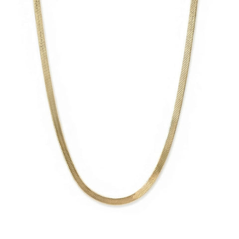18 Karat Gold PVD Stainless Steel 3mm Herringbone Necklace