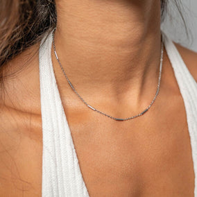 16" + 2" Stainless Steel Satellite Bar Necklace