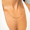 16" + 2" 18 Karat Gold PVD Stainless Steel Satellite Bar Necklace