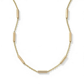 16" + 2" 18 Karat Gold PVD Satellite Bar Necklace