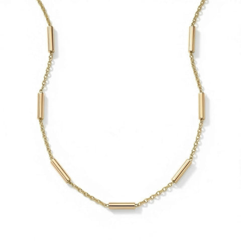 16" + 2" 18 Karat Gold PVD Stainless Steel Satellite Bar Necklace