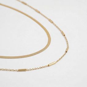 18 Karat Gold PVD 3mm Herringbone Necklace