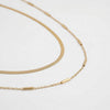 18 Karat Gold PVD Stainless Steel 3mm Herringbone Necklace
