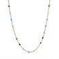 16" + 2" Stainless Steel Multicolor Confetti Satellite Necklace