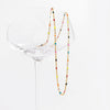 16" + 2" 18 Karat Gold PVD Stainless Steel Multicolor Confetti Satellite Necklace