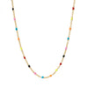 16" + 2" 18 Karat Gold PVD Stainless Steel Multicolor Confetti Satellite Necklace