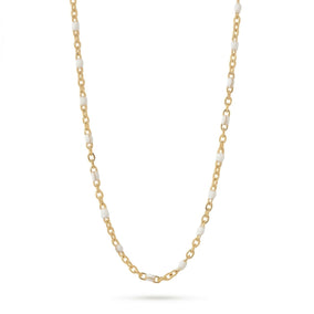 16" + 2" 18 Karat Gold PVD White Confetti Satellite Necklace