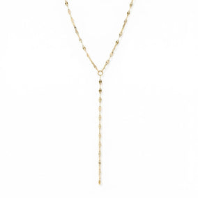 15" 18 Karat Gold PVD Coffee Chain Y-Drop Necklace