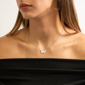 18" + 2" Stainless Steel Butterfly Necklace