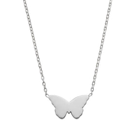 18" + 2" Stainless Steel Butterfly Necklace