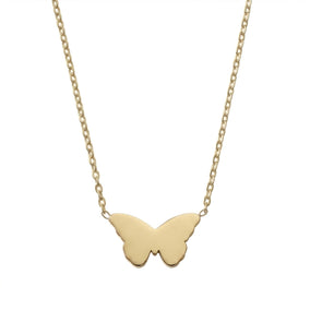 18" + 2" 18 Karat Gold PVD Butterfly Necklace