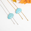20" + 2" 18 Karat Gold PVD Stainless Steel Imitation Turquoise Bolo Necklace
