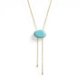 20" + 2" 18 Karat Gold PVD Imitation Turquoise Bolo Necklace