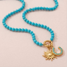 18 Karat Gold PVD Stainless Steel Mystic Sun Charm