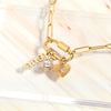 18" + 2" 18 Karat Gold PVD Stainless Steel Carabiner Love Charm Necklace
