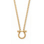 18" + 2" 18 Karat Gold PVD Stainless Steel Horseshoe Carabiner Necklace
