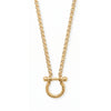 18" + 2" 18 Karat Gold PVD Stainless Steel Horseshoe Carabiner Necklace