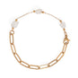 7" 18 Karat Gold PVD Stainless Steel Quartz Crystal Station Bracelet