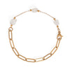 7" 18 Karat Gold PVD Stainless Steel Quartz Crystal Station Bracelet