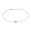 16" + 2" Stainless Steel CZ Wheel Collar Necklace