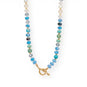 18" Blue Rondell Glass and Dyed Howlite Bead Fashion Toggle Necklace