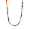 17" Gold Tone Rainbow Glass Bead Fashion Necklace