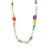 15" + 3" Floral Seed Bead and Imitation Pearl Fashion Necklace