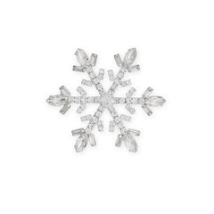 Silver Tone Large Crystal Snowflake Fashion Pin