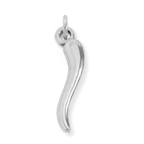 Stainless Steel Italian Horn 3D Charm
