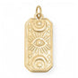 18 Karat Gold PVD Stainless Steel Mystic Eye Rectangular Charm