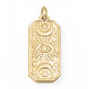 18 Karat Gold PVD Stainless Steel Mystic Eye Rectangular Charm