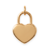 18 Karat Gold PVD Stainless Steel Engravable Heart Lock Charm