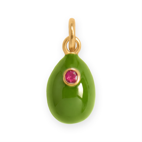 18 Karat Gold PVD Stainless Steel Martini Olive Charm