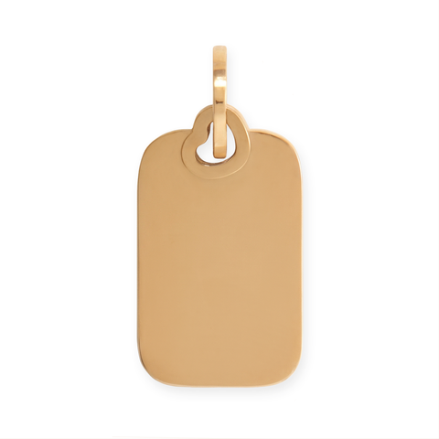 18 Karat Gold PVD Stainless Steel Rectangle Tag Charm