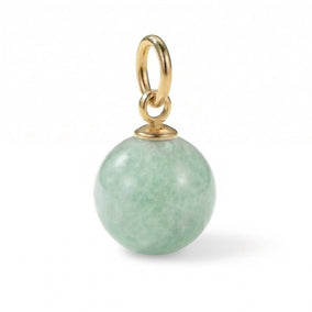 18 Karat Gold PVD Round Amazonite Charm