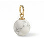 18 Karat Gold PVD Round White Howlite Charm