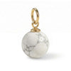 18 Karat Gold PVD Stainless Steel Round White Howlite Charm