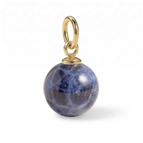 18 Karat Gold PVD Round Sodalite Charm