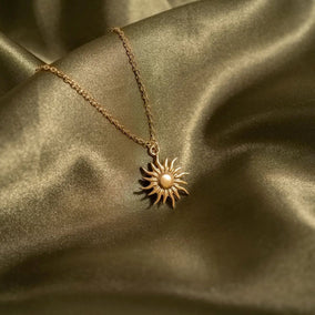 18 Karat Gold PVD Stainless Steel Mystic Sun Charm