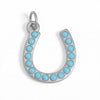Stainless Steel Synthetic Turquoise Horseshoe Charm
