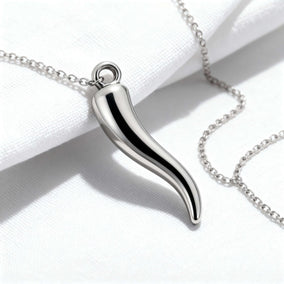 Stainless Steel Italian Horn 3D Charm