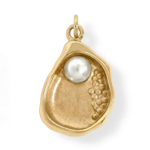 18 Karat Gold PVD Imitation Pearl and Shell 3D Charm