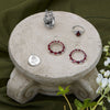 Graduated Garnet Open Circle Earrings